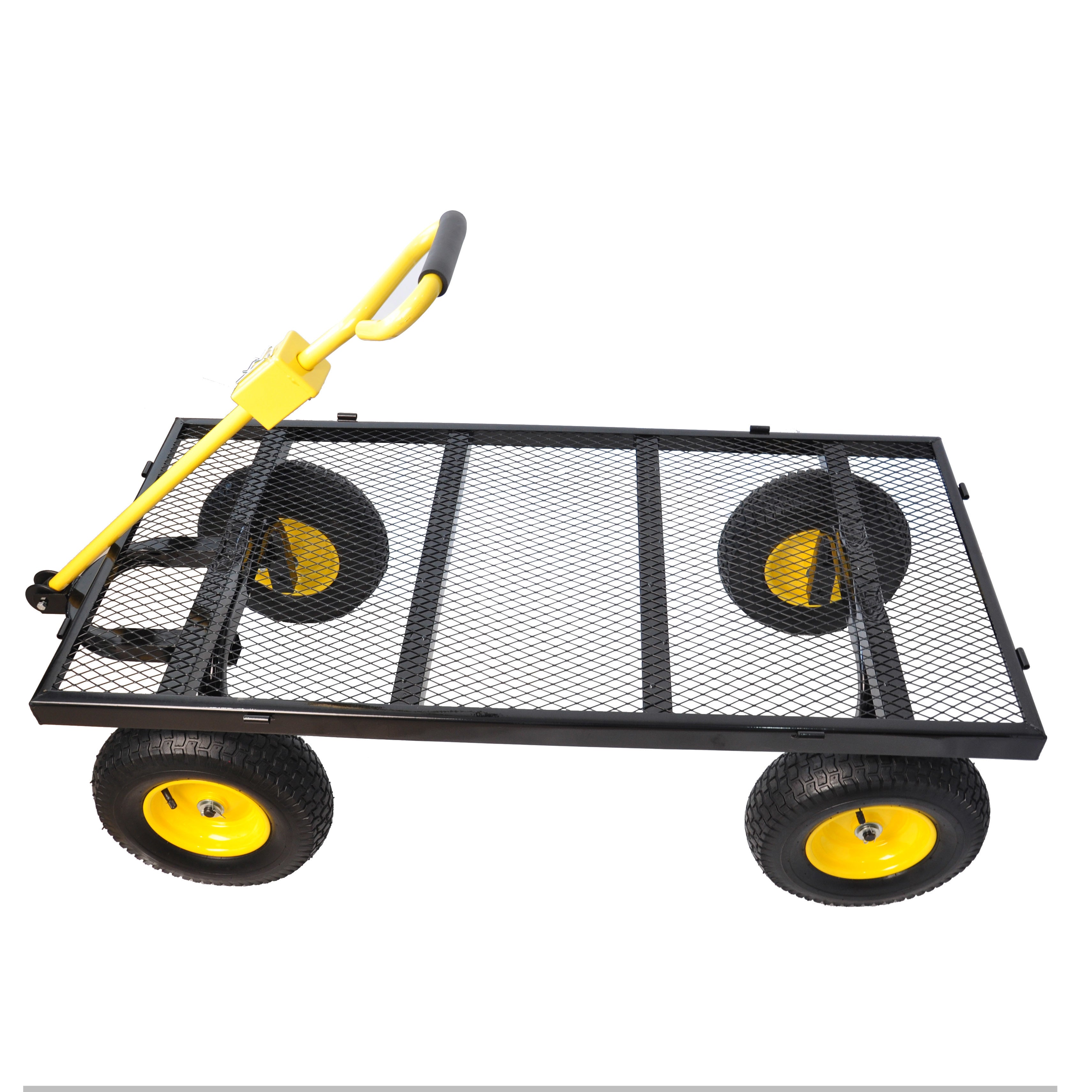 BIG Wagon Cart Garden cart trucks make it easier to transport firewood Yellow+Black Maximum static load is 880 lbs.