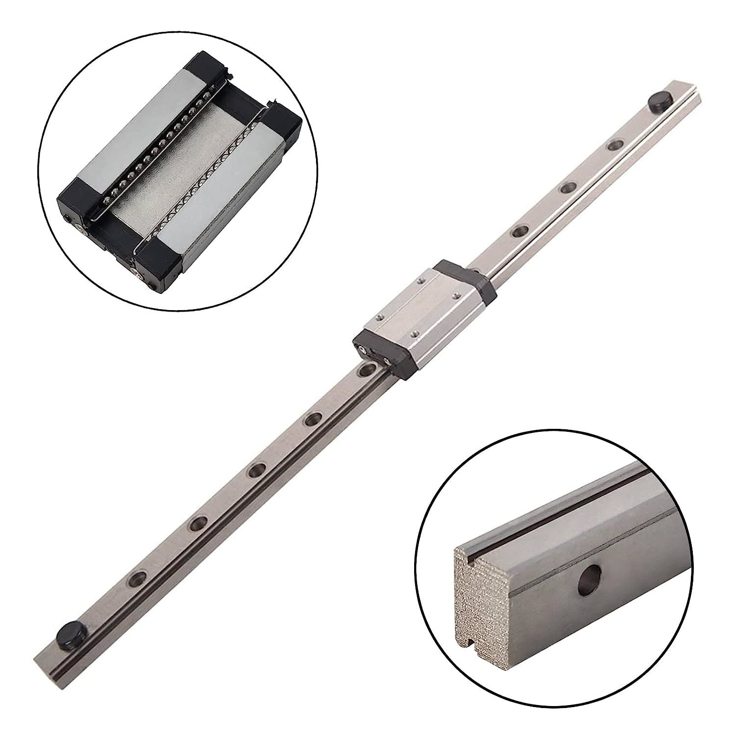 MGN12H 700mm Linear Rail Guide MGN12 Linear Rail with Stainless Steel MGN12H Carriage Block for 3D Printers, CNC Machine Upgrade, Machining and Other 