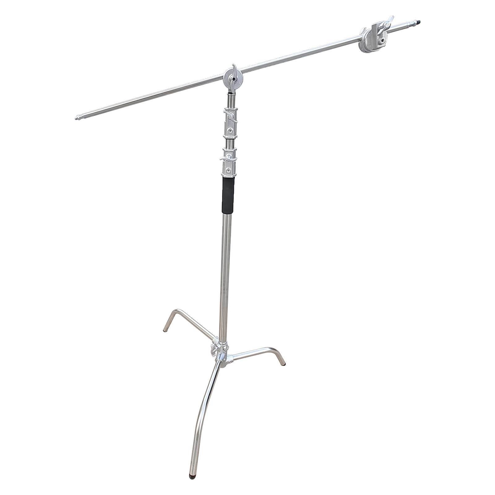 Photography C Stand with Boom Arm, 102inch Adjustable Heavy Duty Light C-Stand with 39inch Holding Arm, 2 Pieces Grip Head for Video Reflector, Moonlight, Softbox, 44 lbs Load Capacity