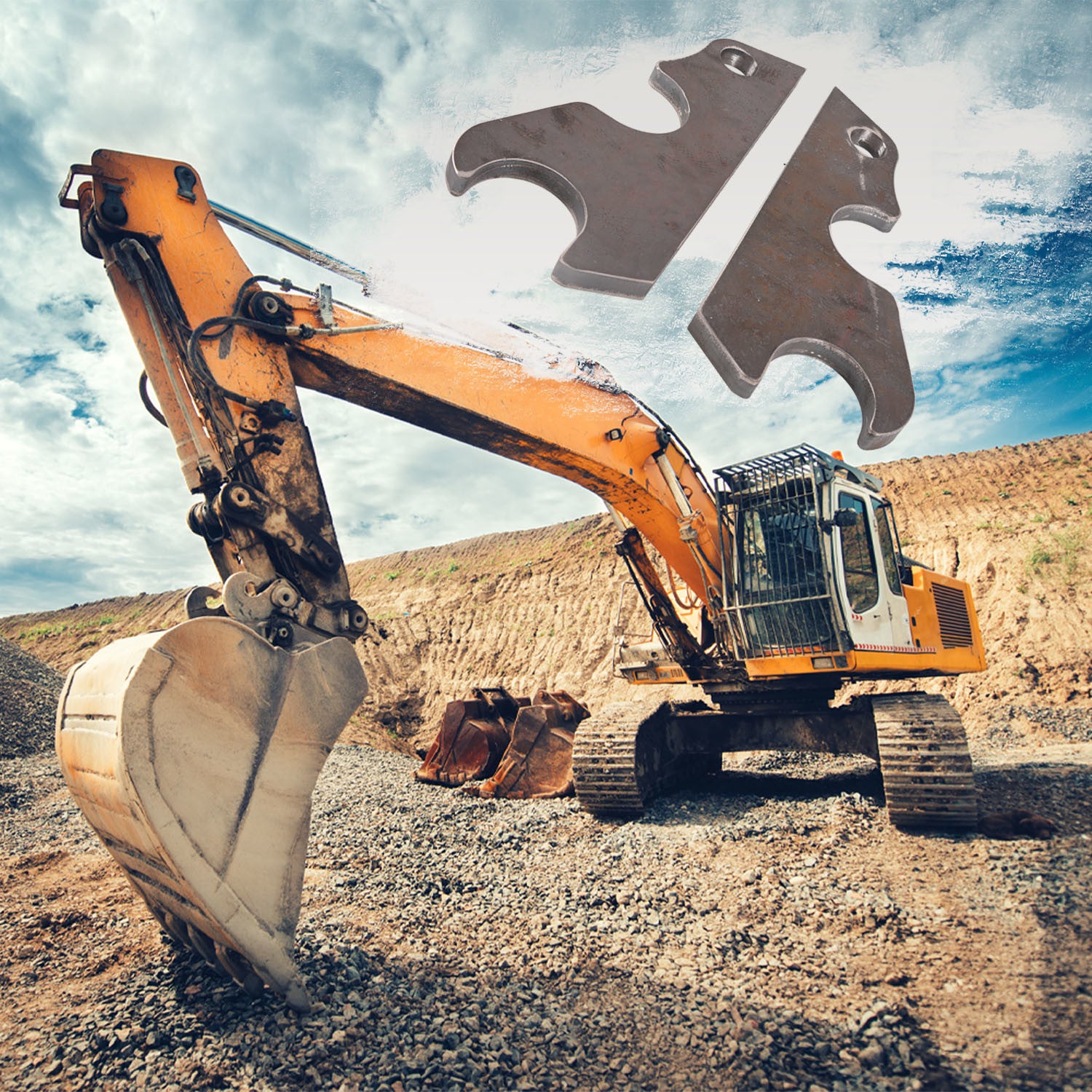 2Pcs Quick Attach Bucket Ears,3/4"Thickness Excavator Bucket Ears Compatible with KX040 KX71 KX91 KX121