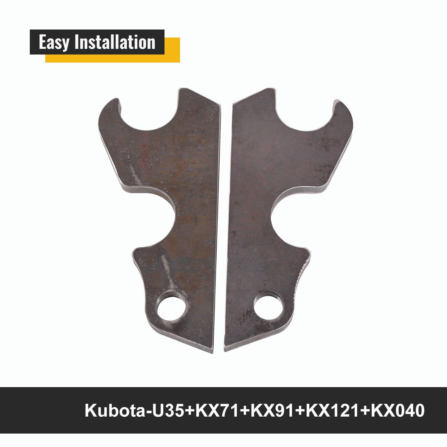 2Pcs Quick Attach Bucket Ears,3/4"Thickness Excavator Bucket Ears Compatible with KX040 KX71 KX91 KX121