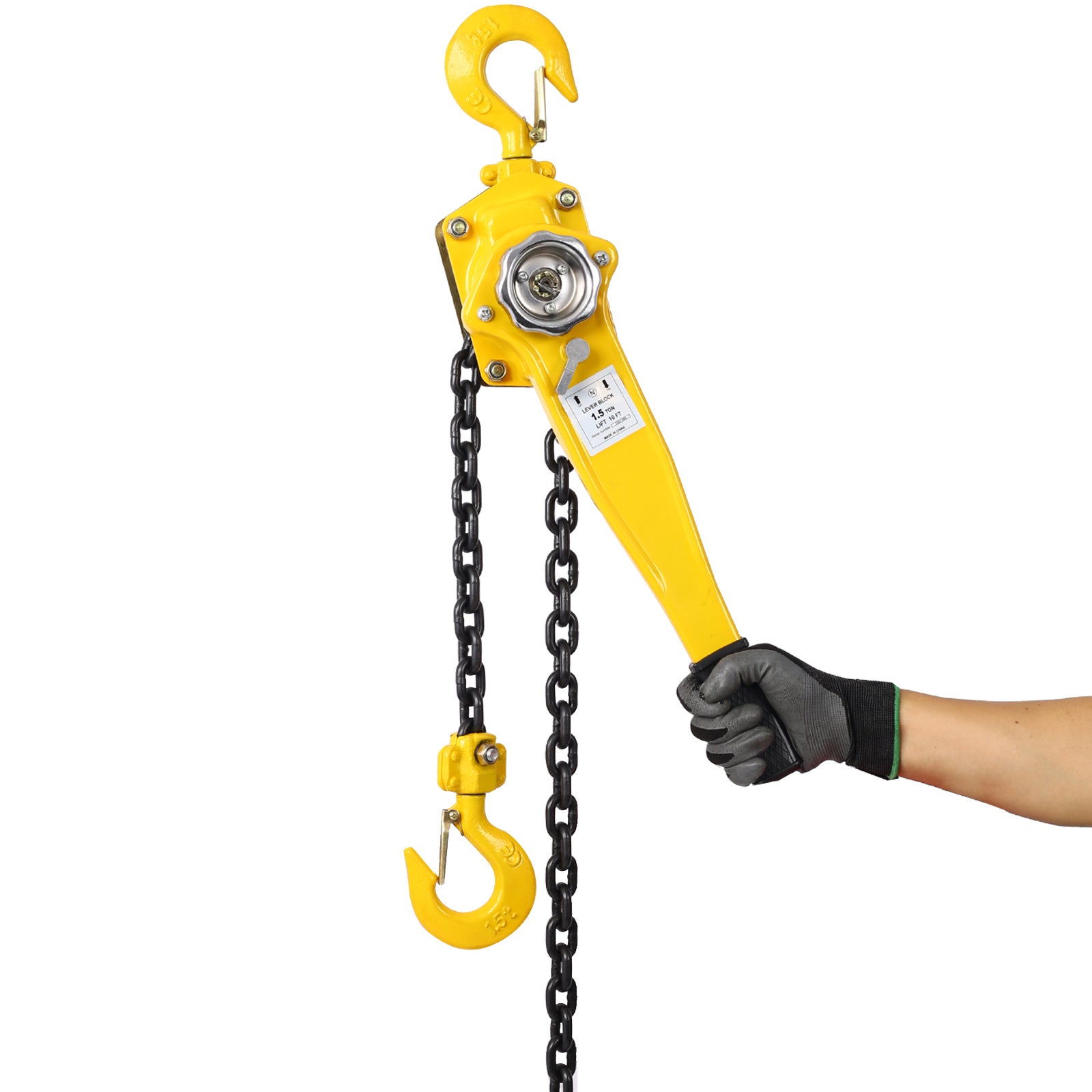 Lever Chain Hoist 3/4 Ton 1650LBS Capacity 10 FT Chain Come Along with Heavy Duty Hooks Ratchet Lever Chain Block Hoist Lift Puller