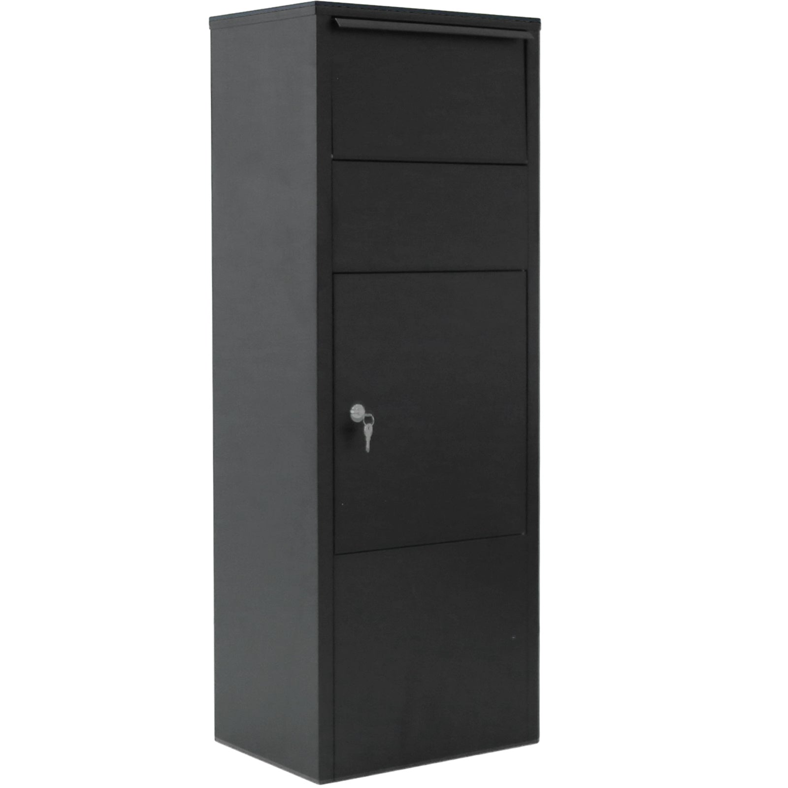 Large Package Delivery Parcel Mail Drop Box for Black, 10.5" x 15.5" x 41.30",with Lockable Storage Compartment Heavy Duty Weatherproof for Express Mail Delivery for Home & Business Use