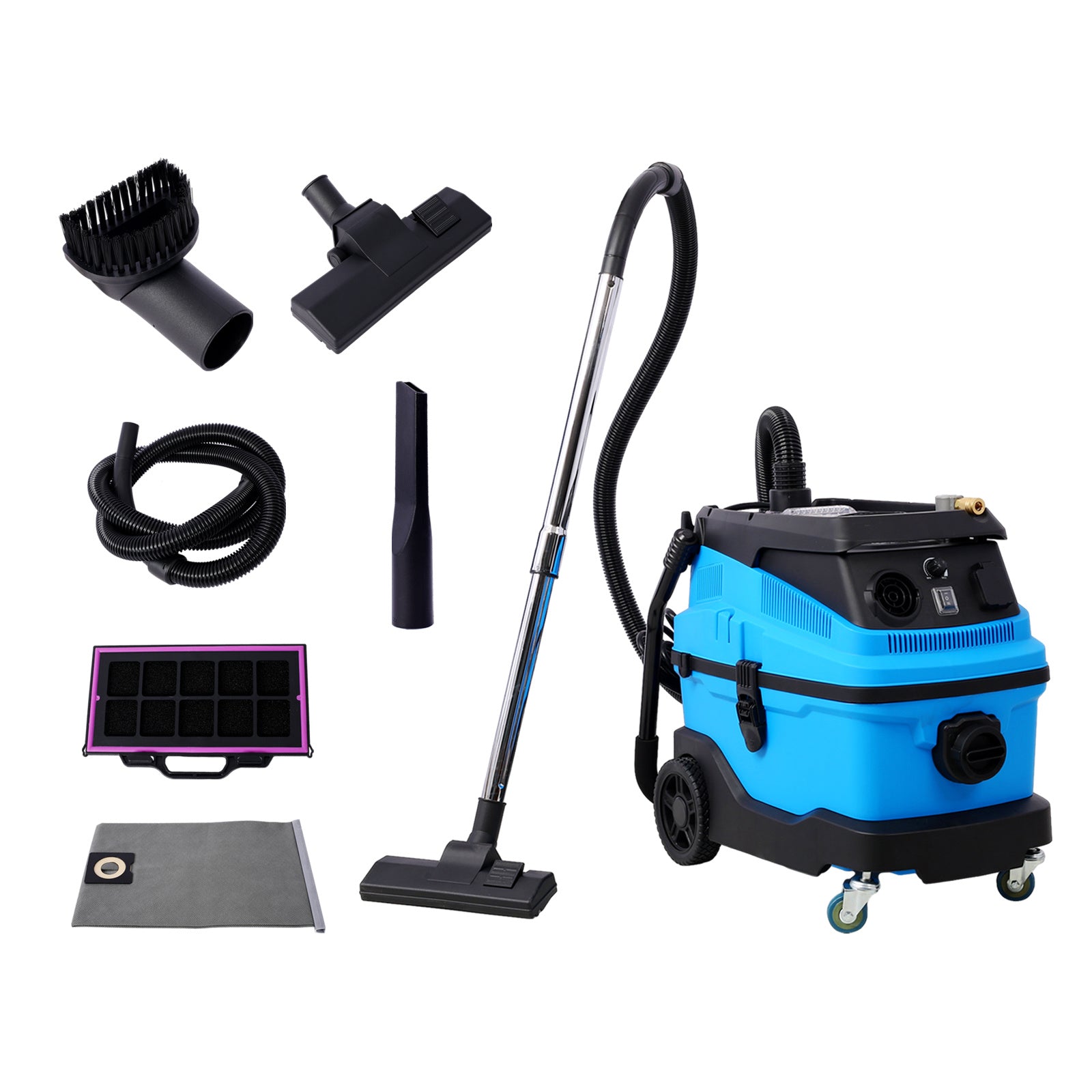 Wet Dry Blow Vacuum 3 in 1 Shop Vacuum Cleaner with More Than 18KPA Powerful Suction Great for Garage, Home, Workshop, Hard Floor and Pet Hair 8 Gallon Large Capacity 6 Peak Hp 1200W