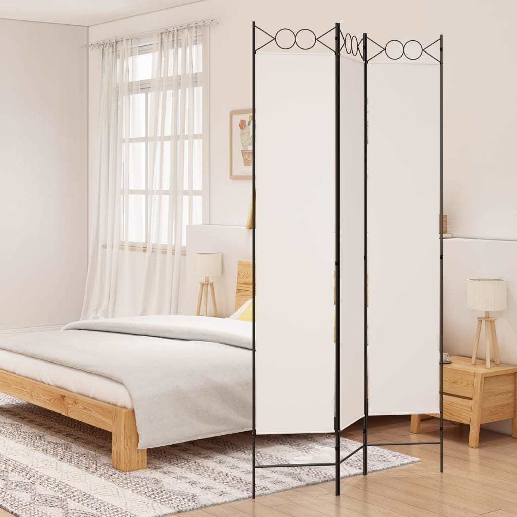 3-Panel Room Divider White 47.2"x86.6" Fabric