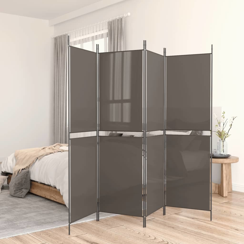 4-Panel Room Divider Anthracite 78.7"x86.6" Fabric