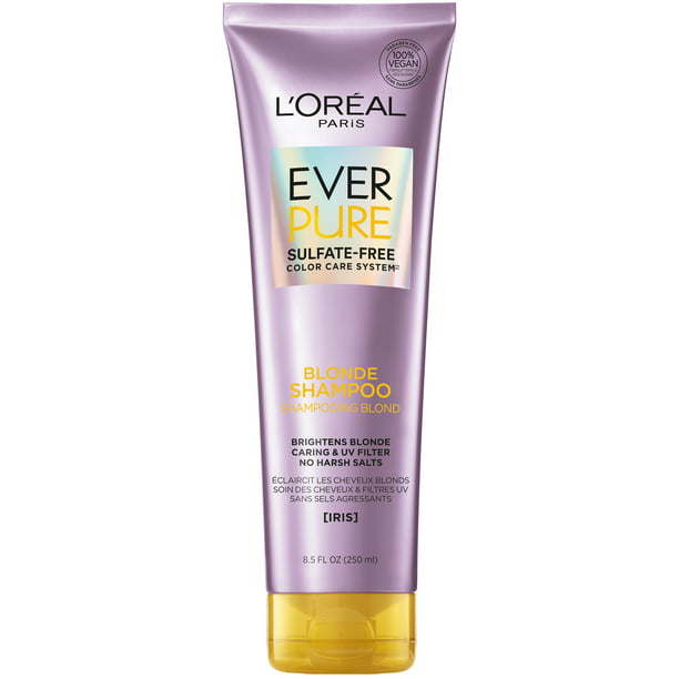 L'Oreal Paris EverPure Sulfate Free Blonde Shampoo with Iris, brightens Blonde, 8.5 fl oz