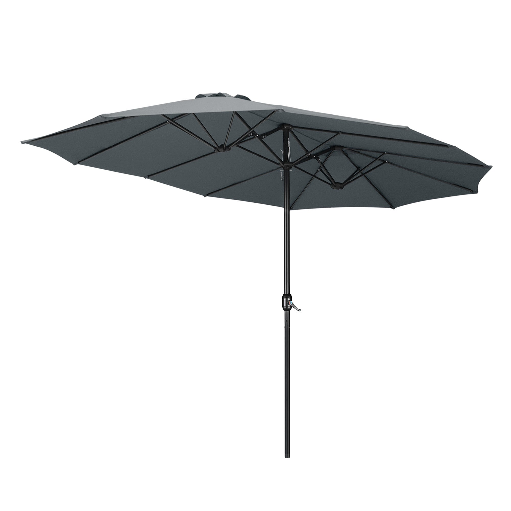 14' DOUBLE SIDED UMBRELLA/grey