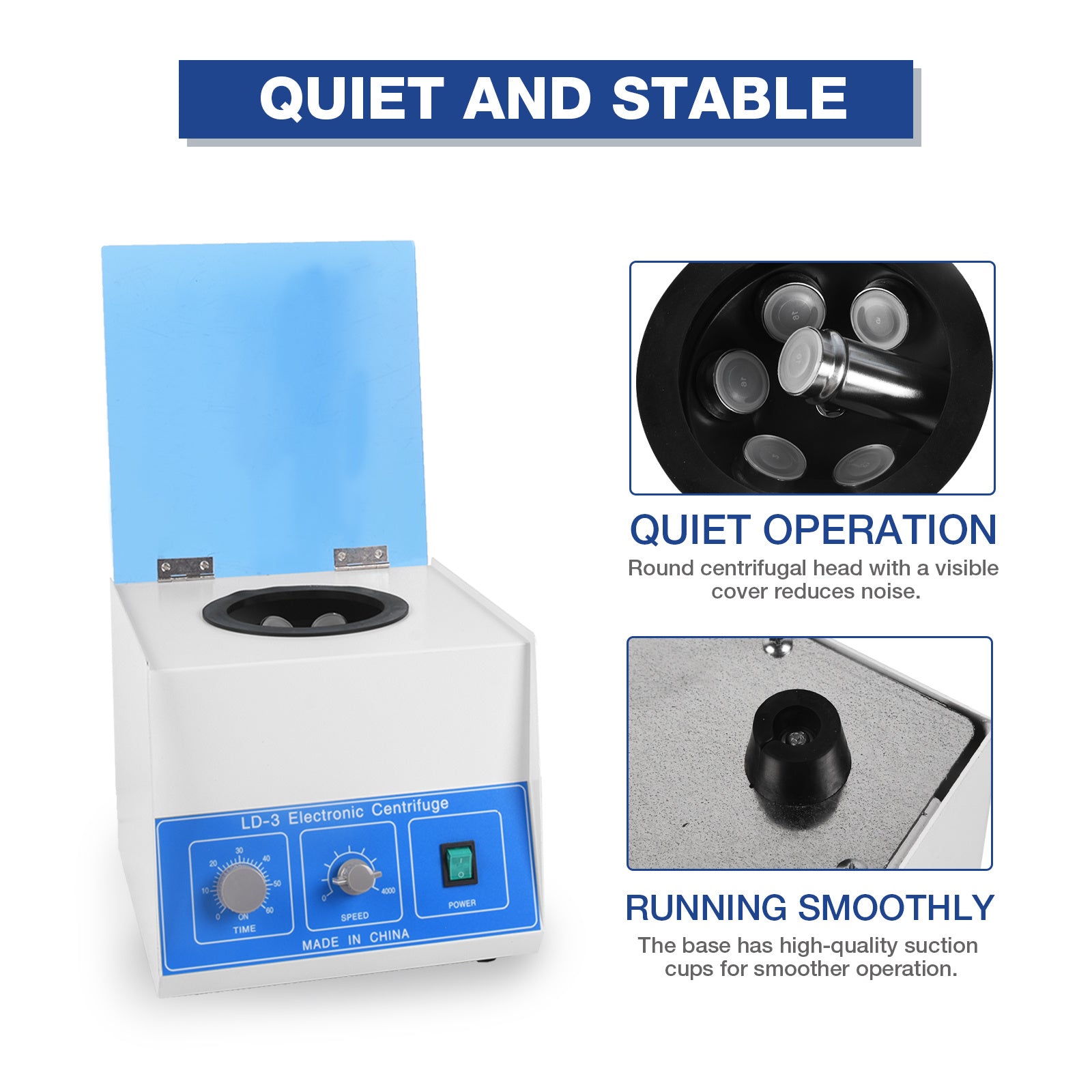 Electric Centrifuge Machine 4000 RPM 110V 50ml x 6 Desktop Lab Centrifuge Machine Medical Centrifuge w/Timer and Speed Control for Blood Plasma PRP