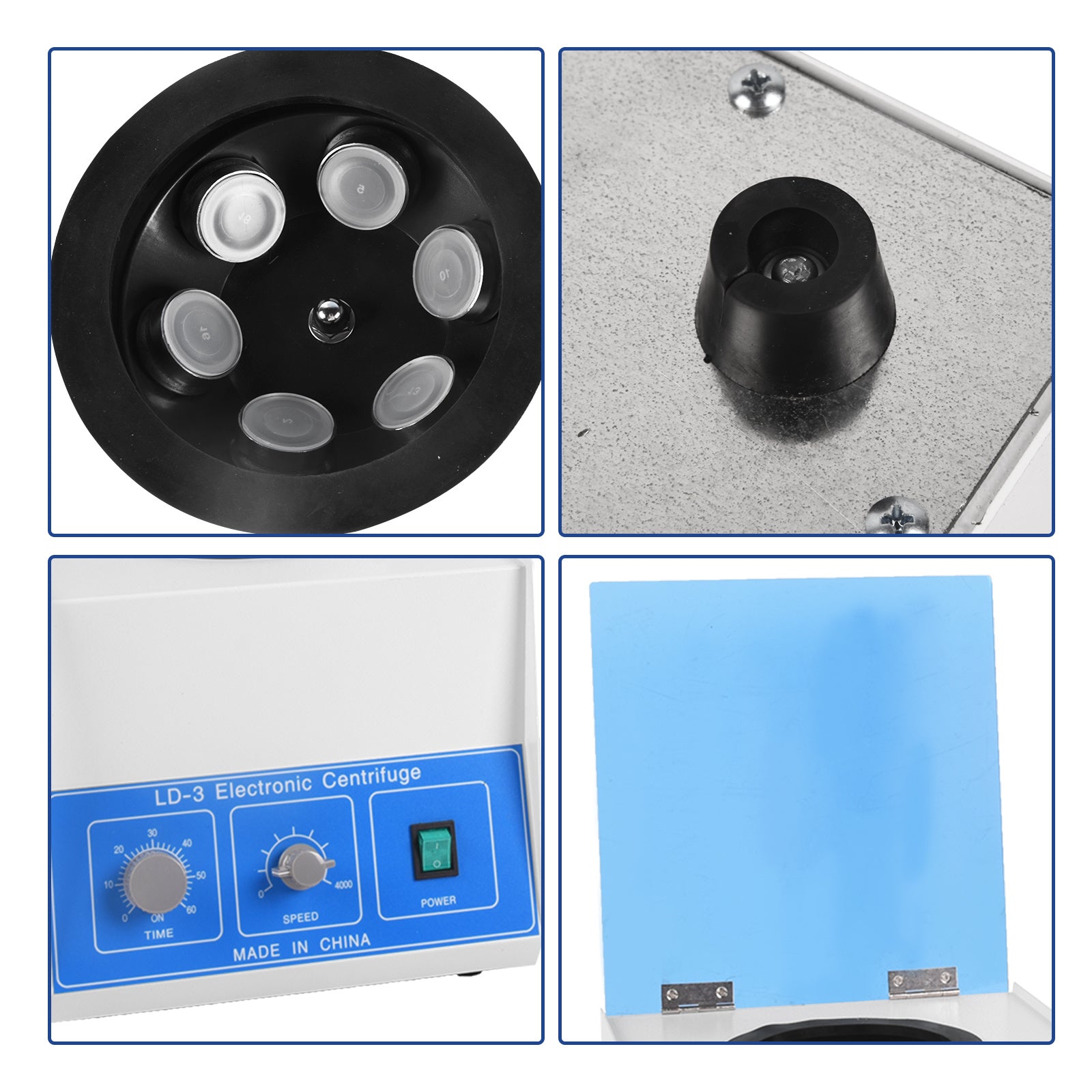 Electric Centrifuge Machine 4000 RPM 110V 50ml x 6 Desktop Lab Centrifuge Machine Medical Centrifuge w/Timer and Speed Control for Blood Plasma PRP