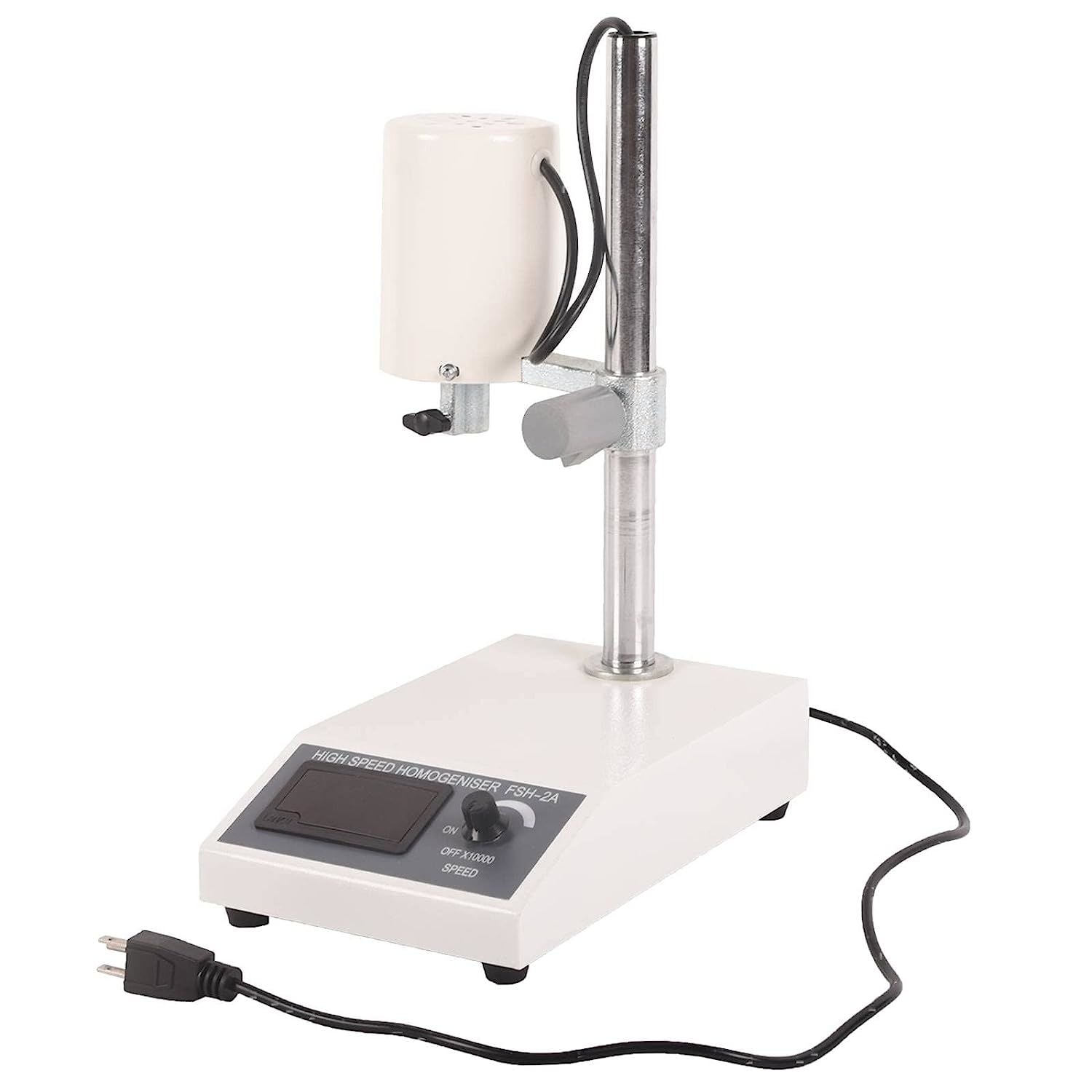 110V High Speed Homogenizer 8000-20000rpm Adjustable Laboratory Homogonizer w/ 2 Working Heads FSH-2A Mini Homogenizer for Animal & Plant Cell Researc