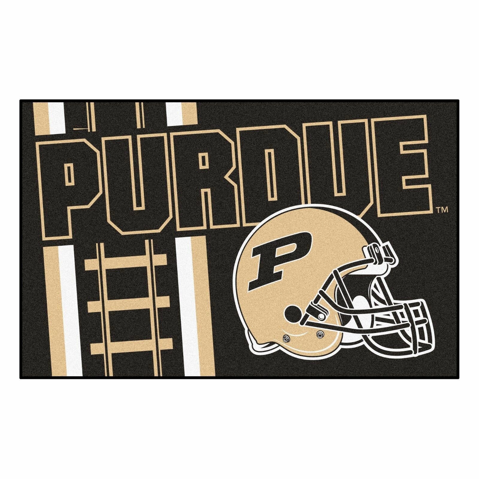 Purdue 'Train' Uniform Inspired Starter Rug 19"x30"