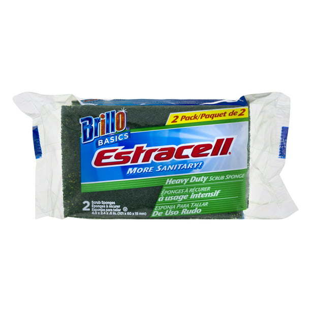 Brillo Estracell Heavy Duty Scrub Sponges, 2 Count