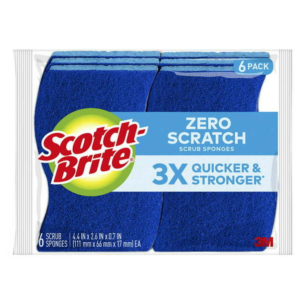 Scotch-Brite Zero Scratch Non-Scratch Scrub Sponges, 6 Scrubbing Sponges