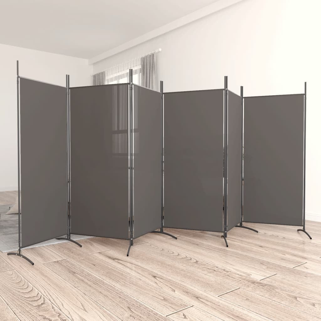 6-Panel Room Divider Anthracite 204.7"x70.9" Fabric