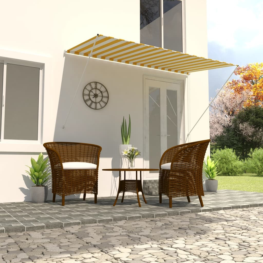 Retractable Awning 98.4"x59.1" Yellow and White