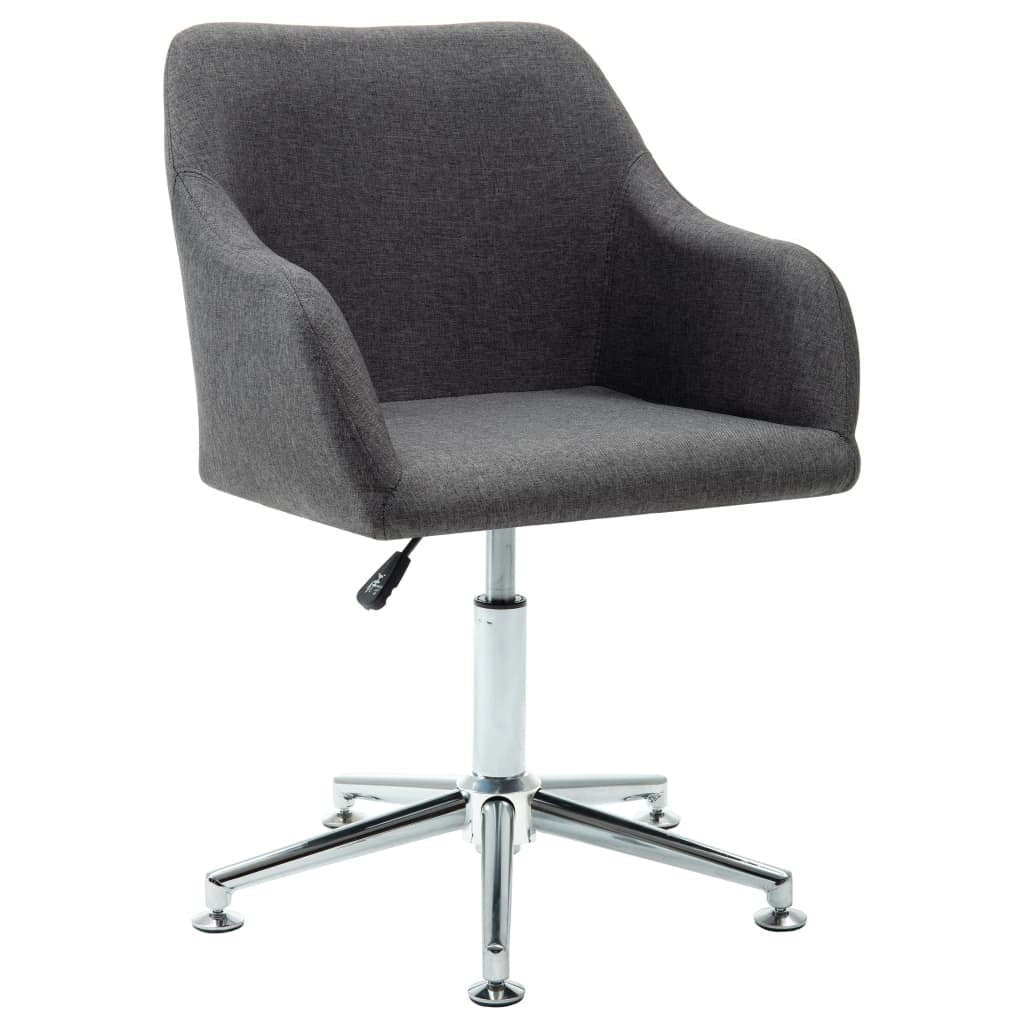 Swivel Office Chair Dark Gray Fabric