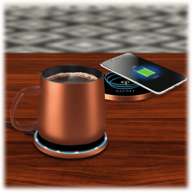2-In-1 Smart Mug Warmer and QI Wireless Charger