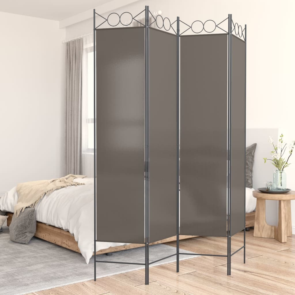 4-Panel Room Divider Anthracite 63"x86.6" Fabric