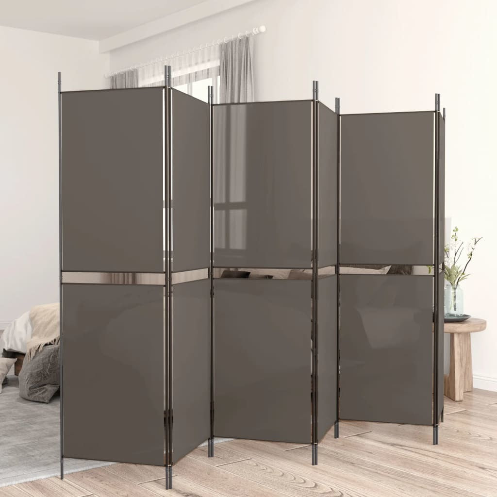 6-Panel Room Divider Anthracite 118.1"x70.9" Fabric