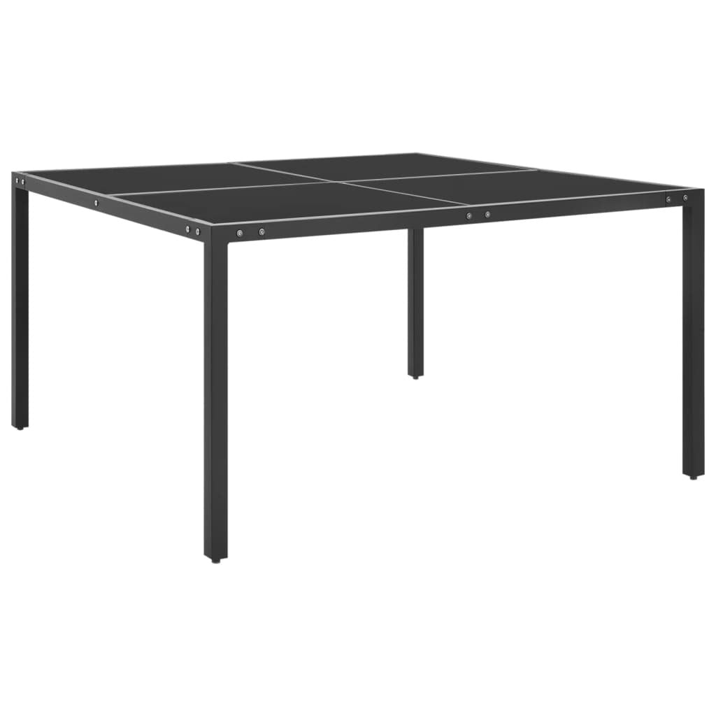 Patio Table Anthracite 51.2"x51.2"x28.3" Steel and Glass