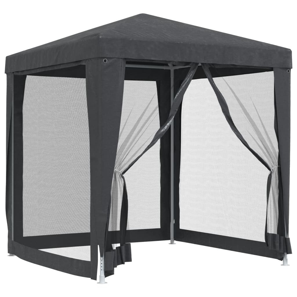 Party Tent with 4 Mesh Sidewalls Anthracite 6.6'x6.6' HDPE