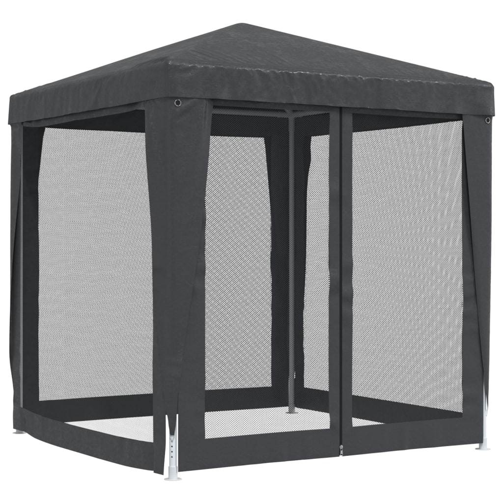 Party Tent with 4 Mesh Sidewalls Anthracite 6.6'x6.6' HDPE