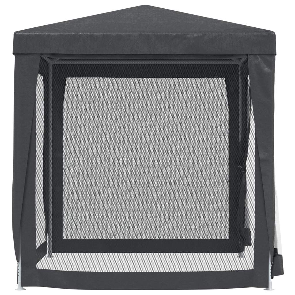 Party Tent with 4 Mesh Sidewalls Anthracite 6.6'x6.6' HDPE