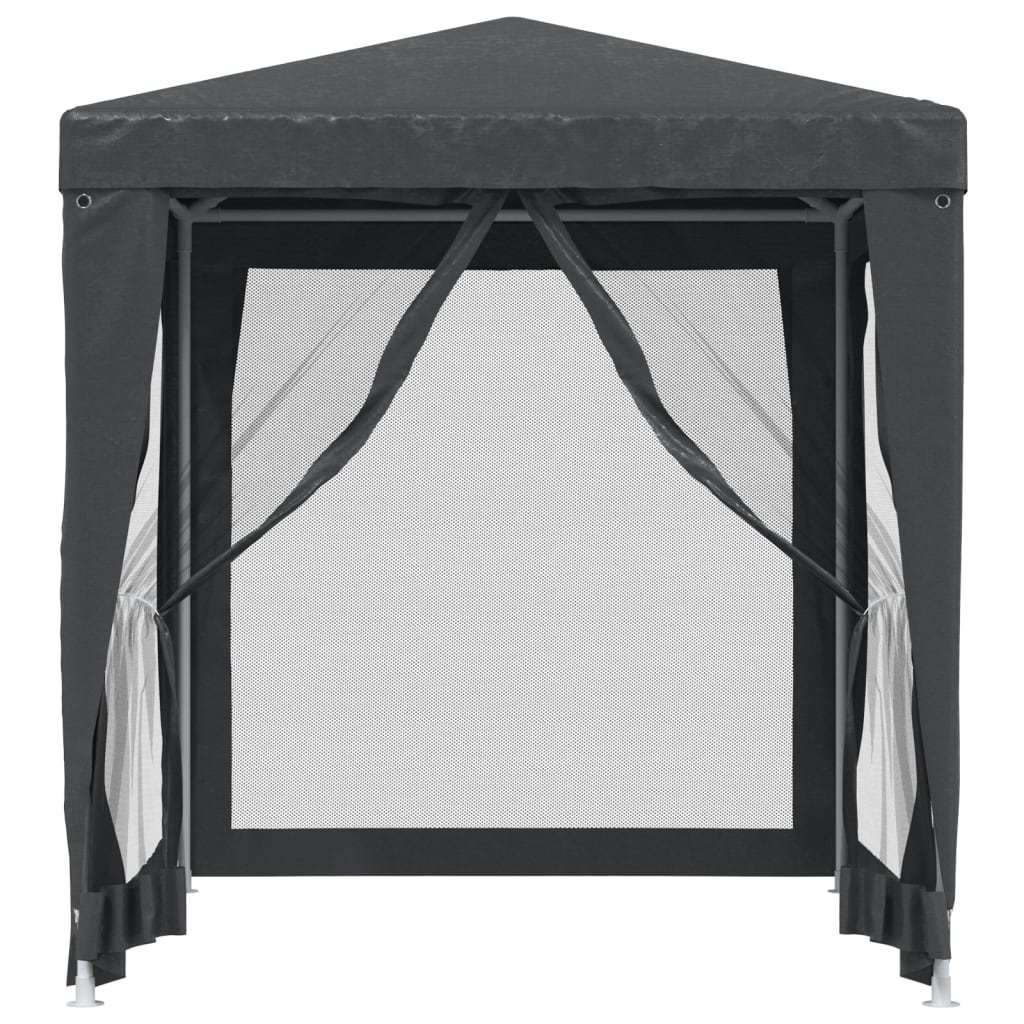 Party Tent with 4 Mesh Sidewalls Anthracite 6.6'x6.6' HDPE