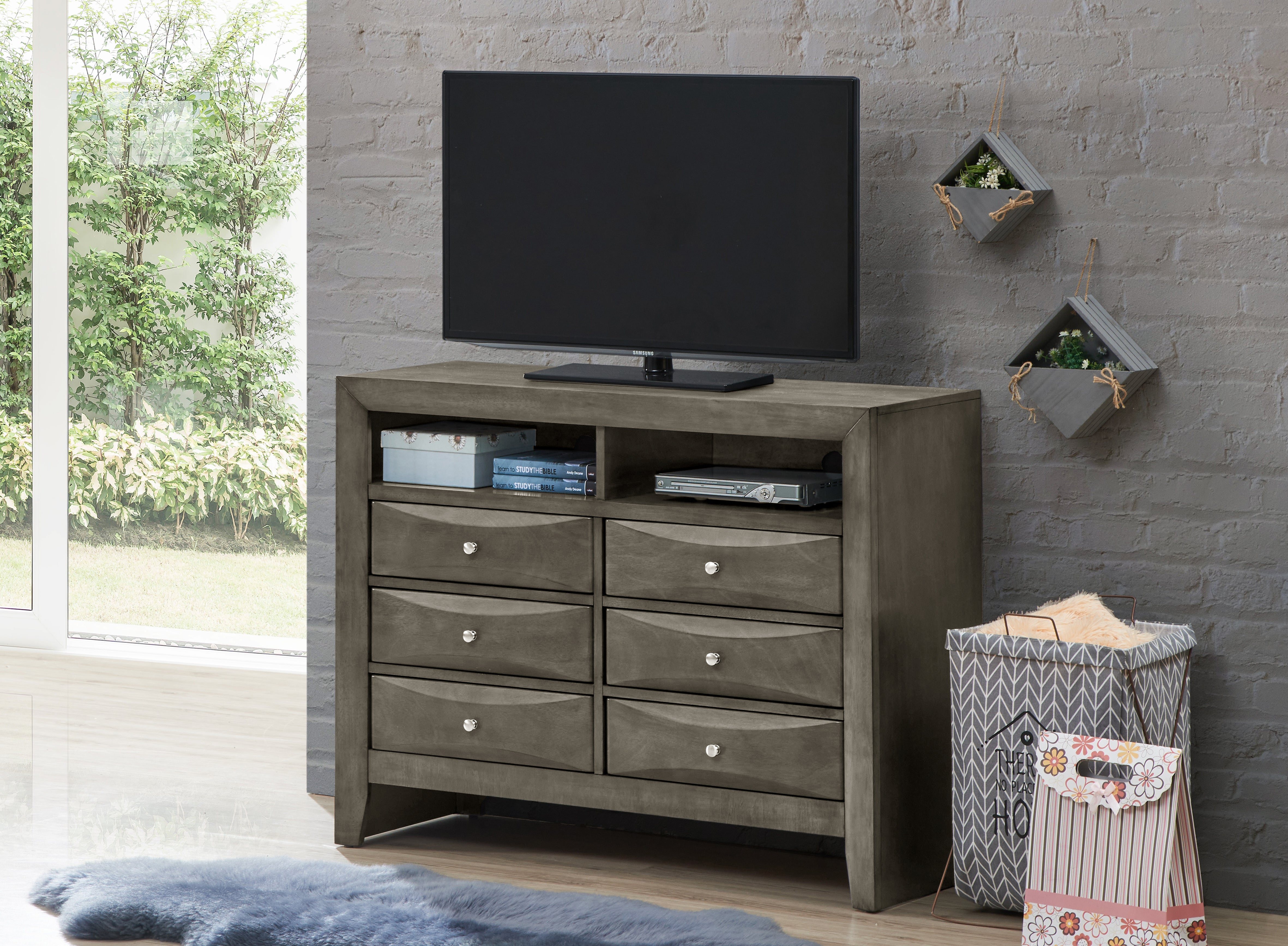 Glory Furniture Marilla G1505-TV2 Media Chest , Gray