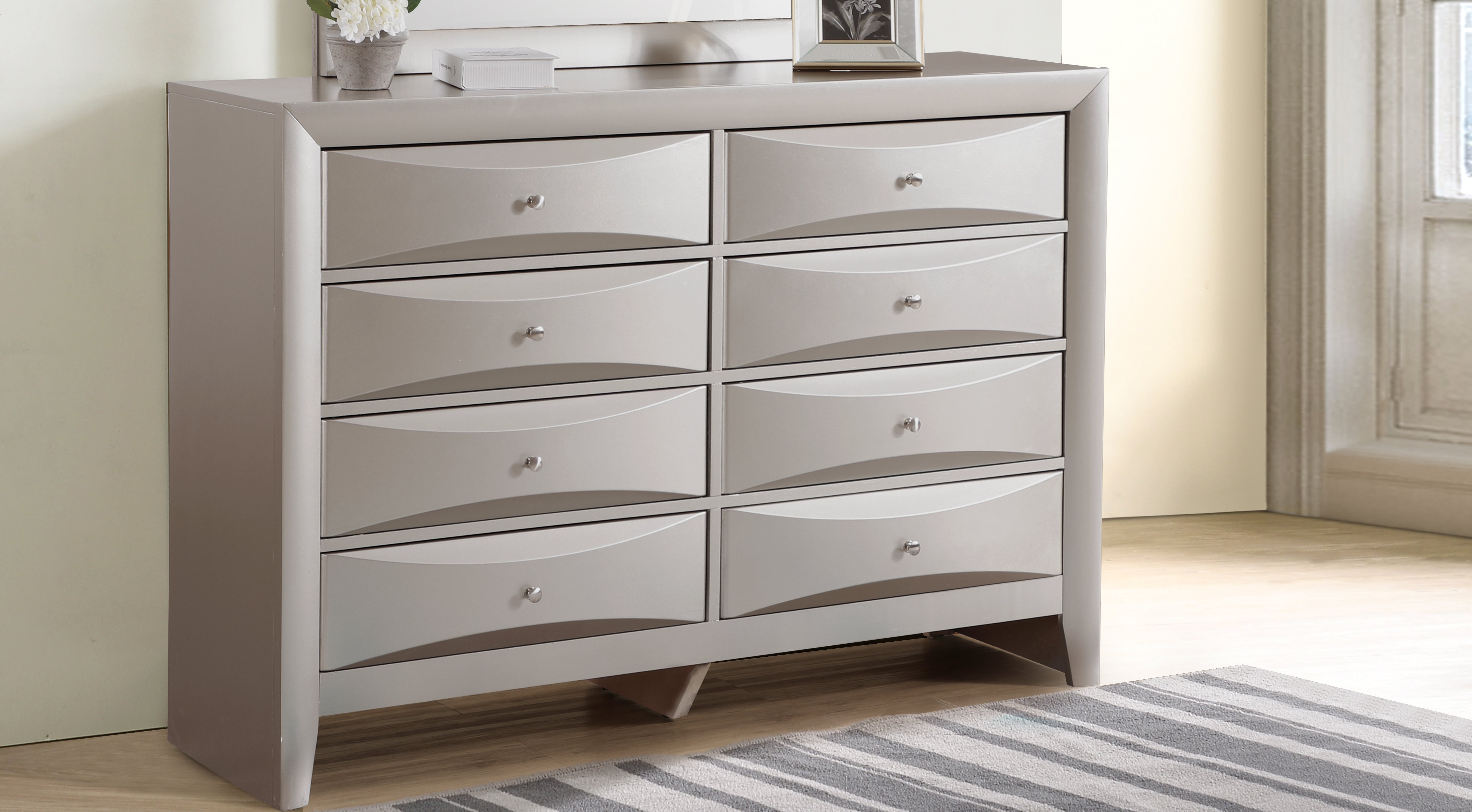 Glory Furniture Marilla G1503-D Dresser , Silver Champagne