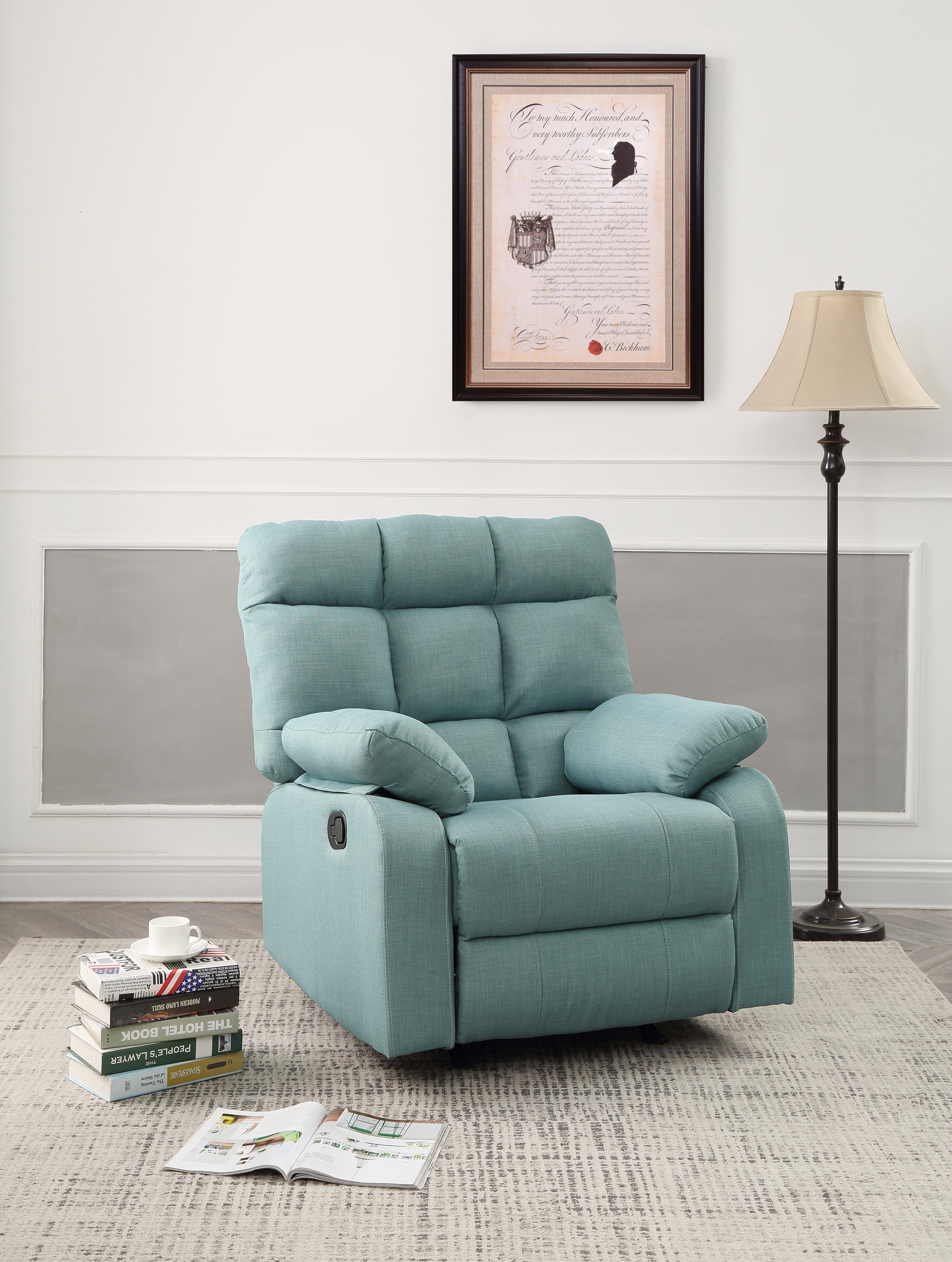 Glory Furniture Cindy G556-RC Rocker Recliner , TEAL