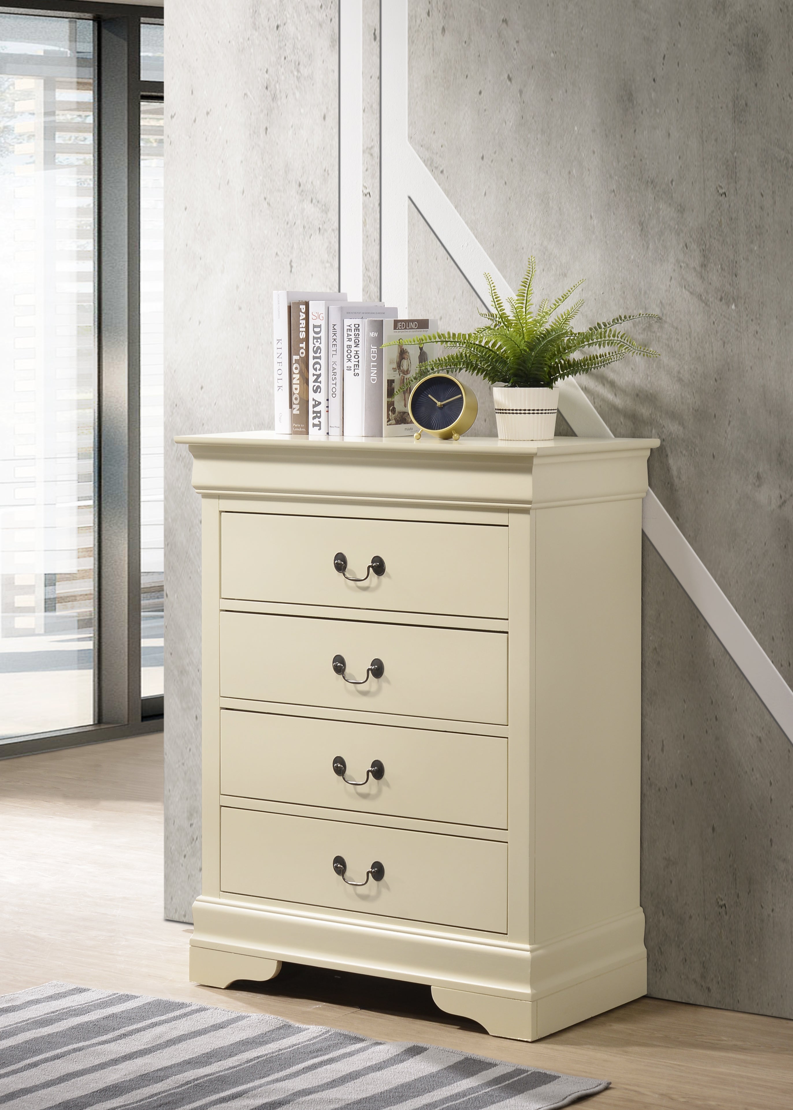 Glory Furniture Louis Phillipe G3175-BC 4 Drawer Chest , Beige