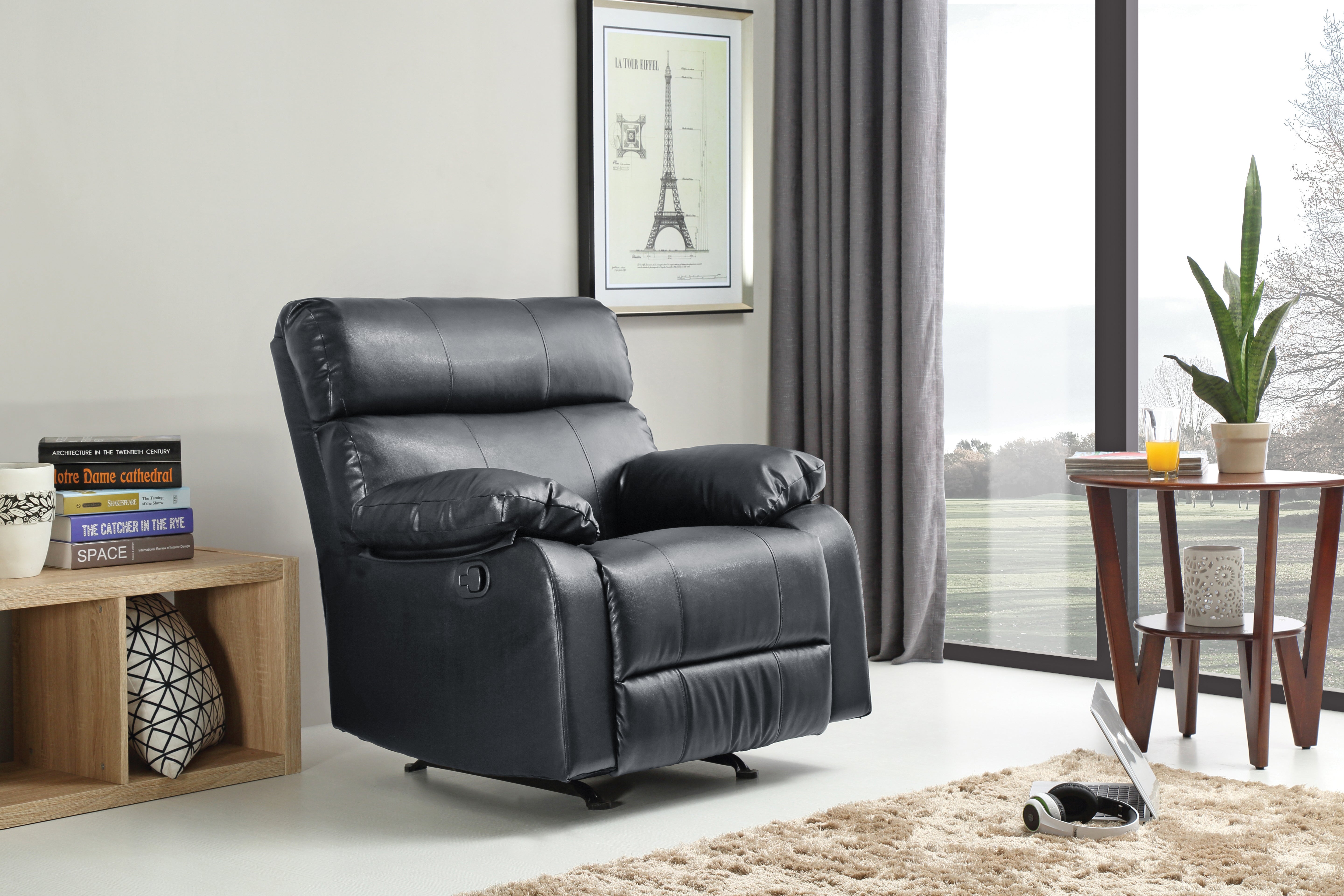 Glory Furniture Manny G533-RC Rocker Recliner , BLACK