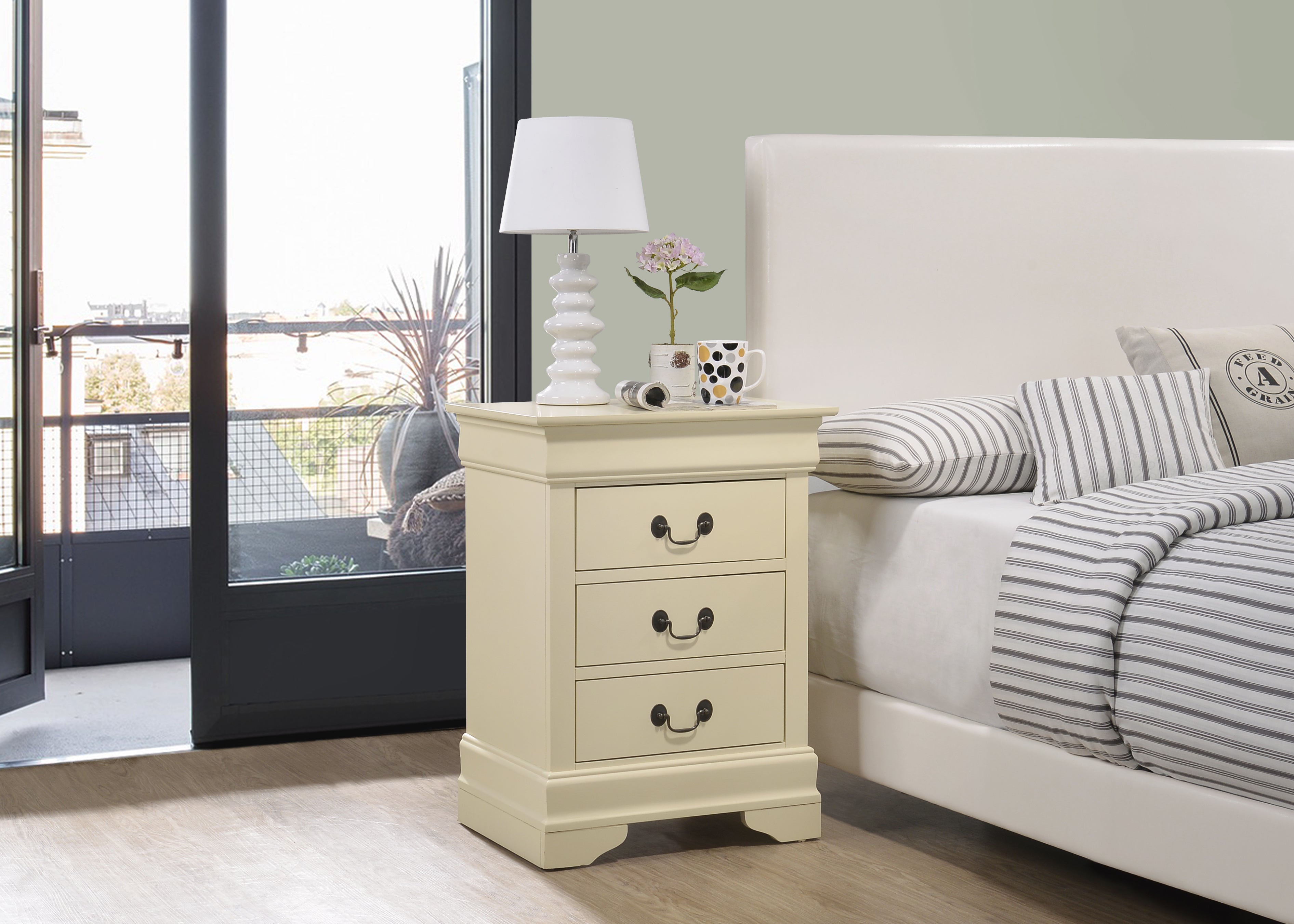 Glory Furniture Louis Phillipe G3175-3N 3 Drawer Nightstand , Beige