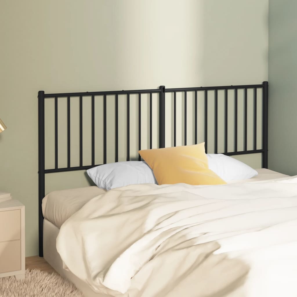 Metal Headboard Black 59.1"