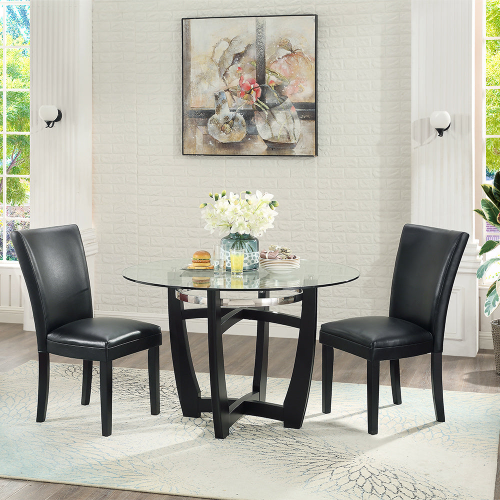 Dining chair (black breathing leather)