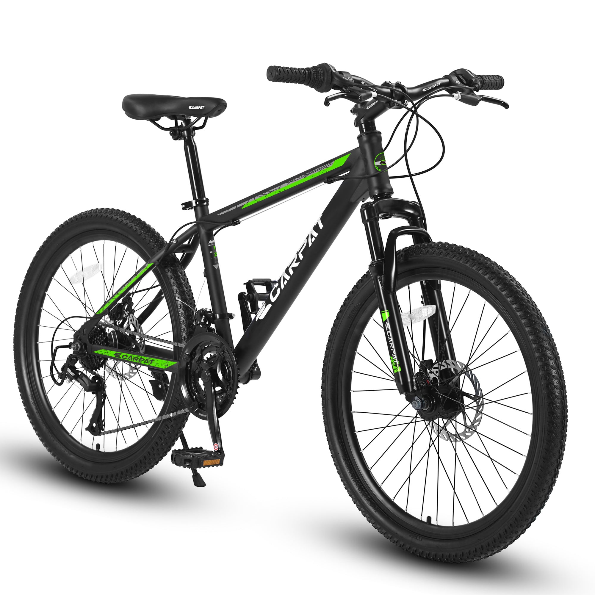 S26102 26 Inch Mountain Bike, Shimano 21 Speeds with Mechanical Disc Brakes, High-Carbon Steel Frame, Suspension MTB Bikes Mountain Bicycle for Adult 