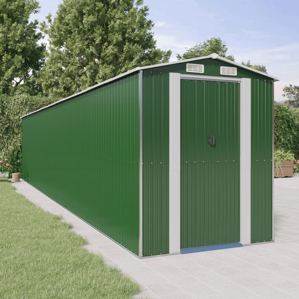 Garden Shed Green 75.6"x402"x87.8" Galvanized Steel