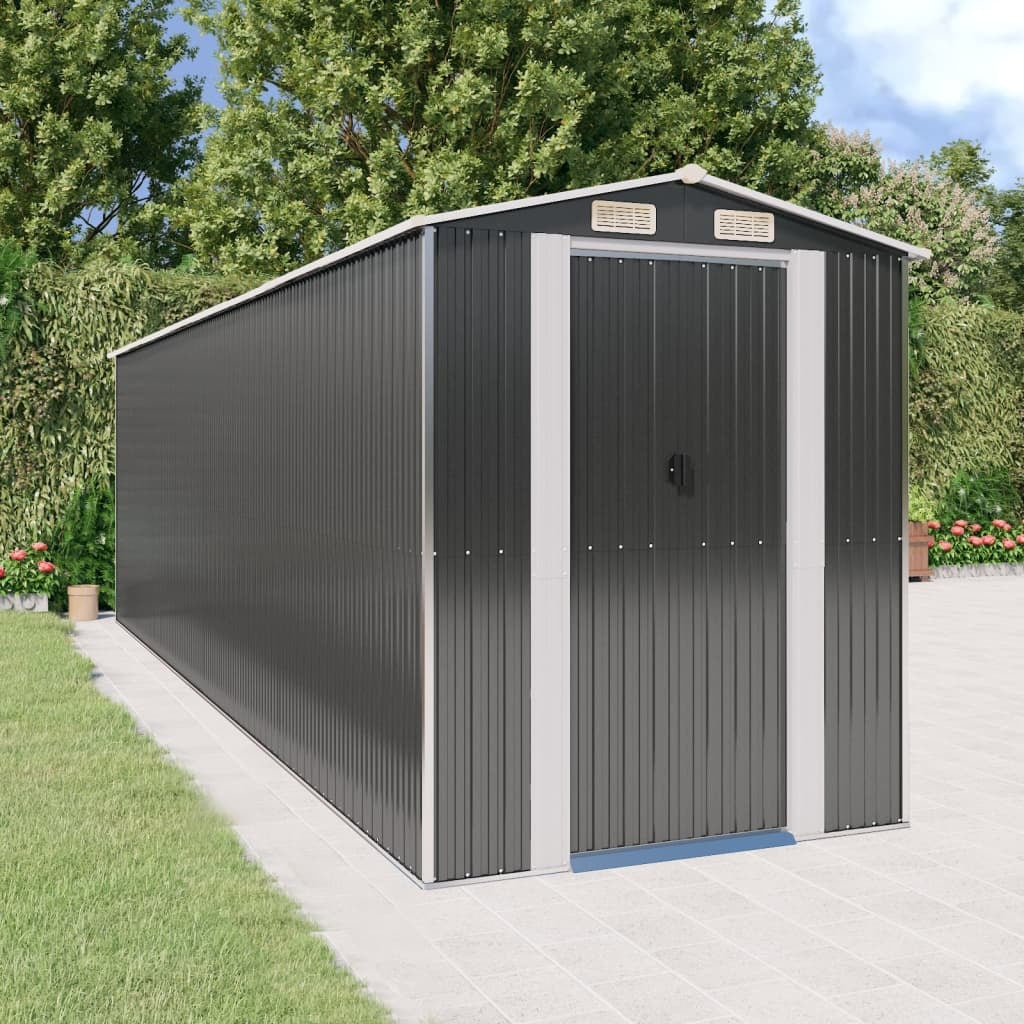 Garden Shed Anthracite 75.6"x271.3"x87.8" Galvanized Steel