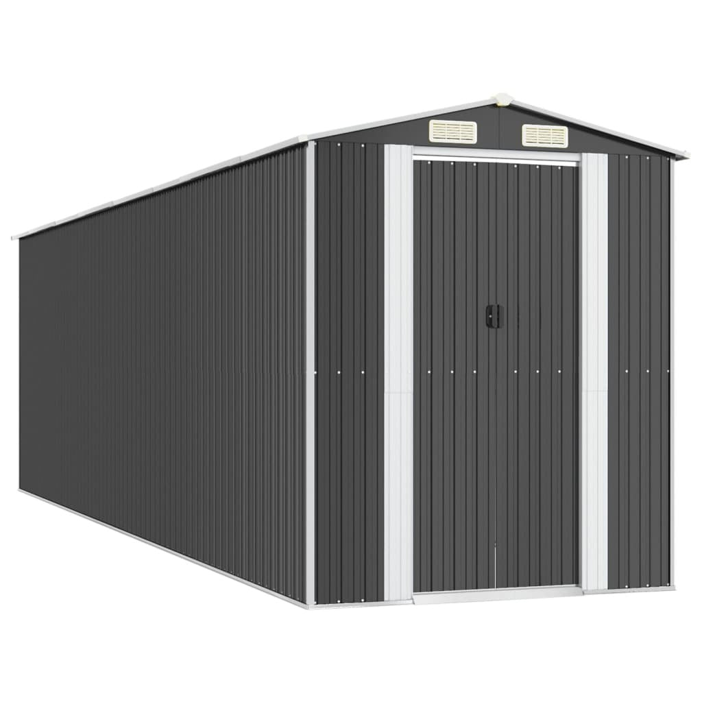 Garden Shed Anthracite 75.6"x271.3"x87.8" Galvanized Steel