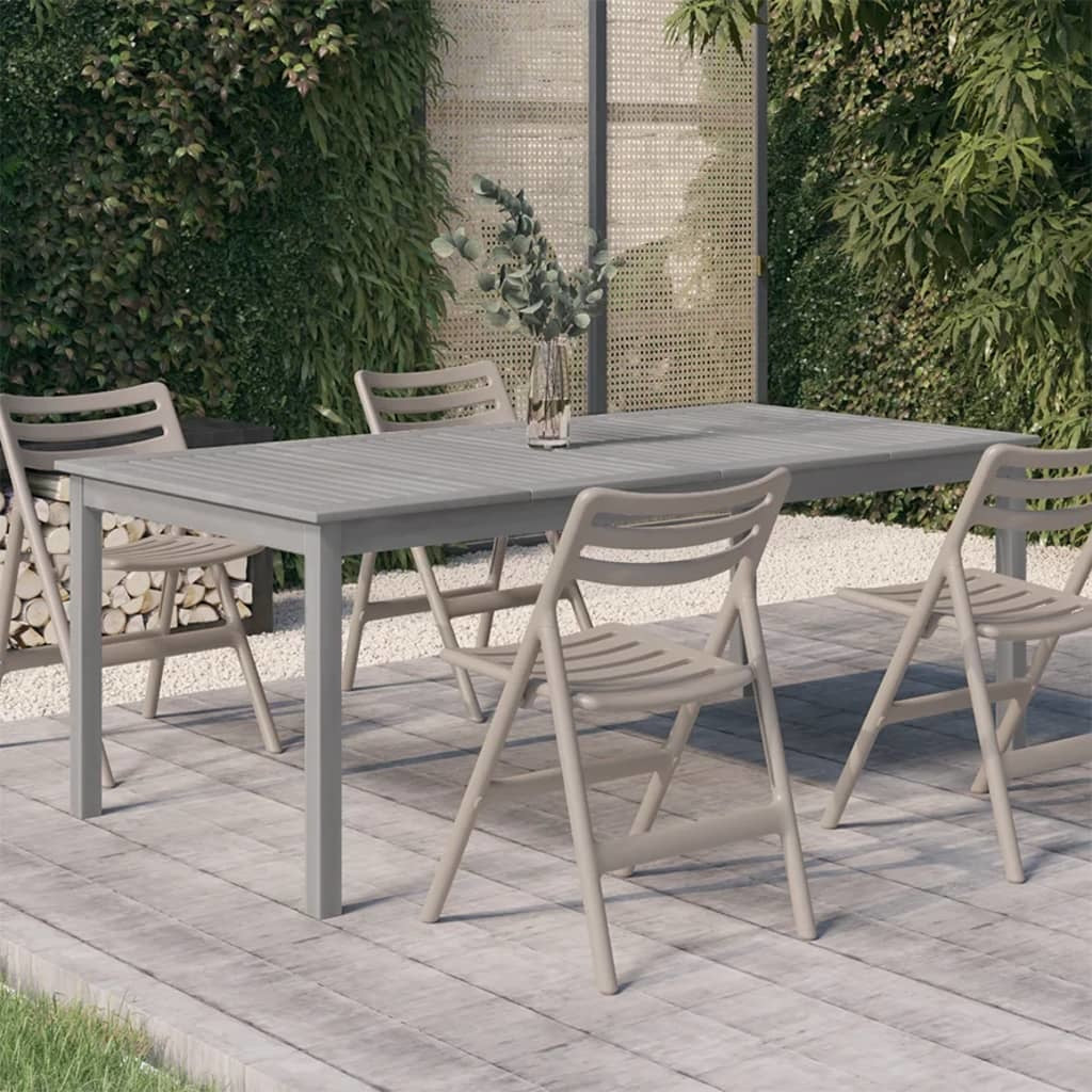 Patio Table Gray 78.7"x39.4"x29.5" Solid Wood Acacia