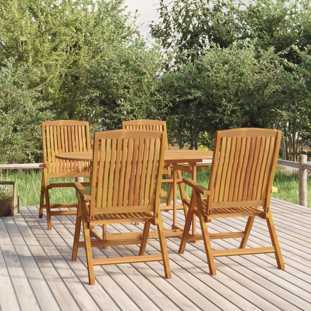 Reclining Patio Chairs 4 pcs Solid Wood Teak