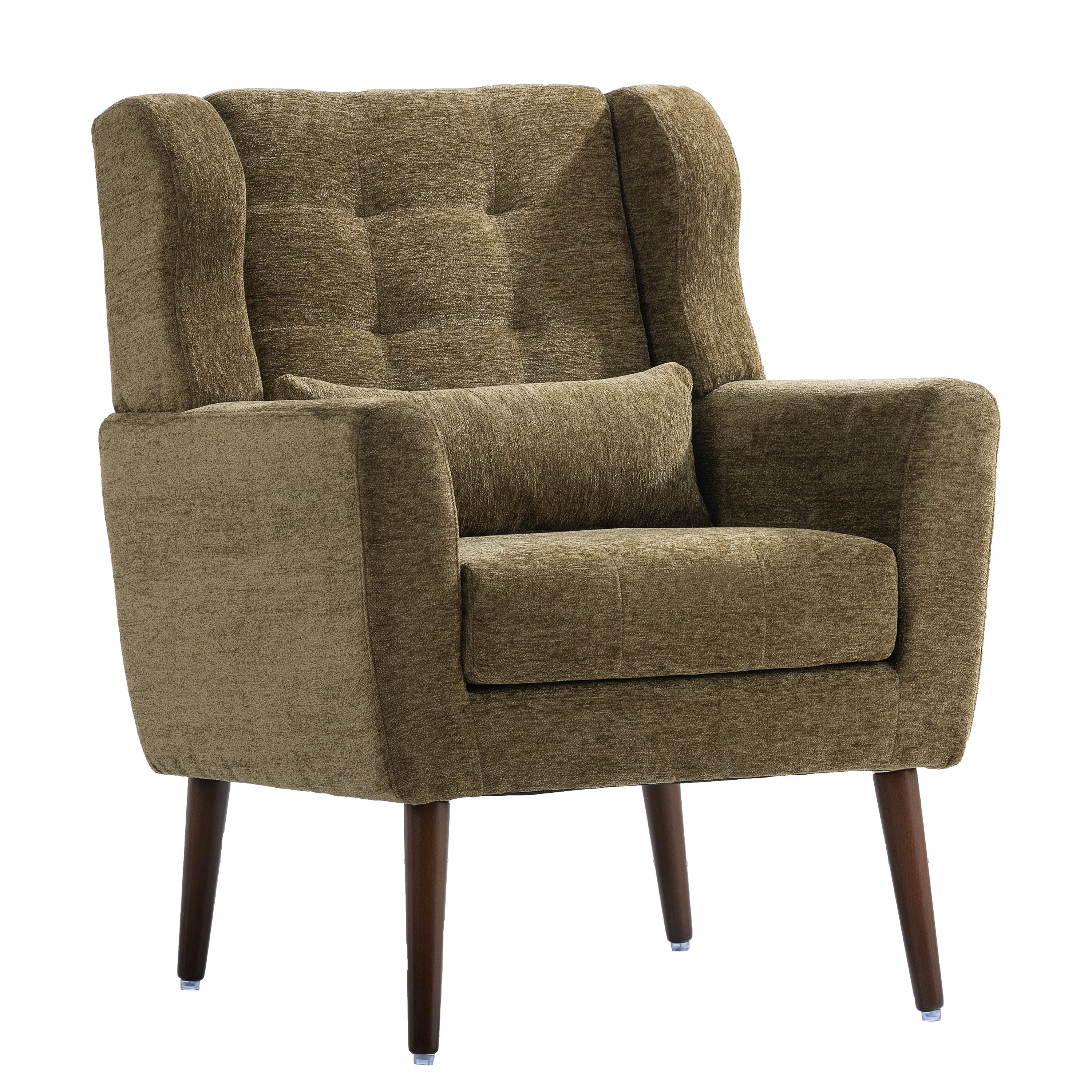 Modern Accent Chair Upholstered Foam Filled Living Room Chairs Comfy Reading Chair Mid Century Modern Chair with Chenille Fabric Lounge Arm Chairs Arm