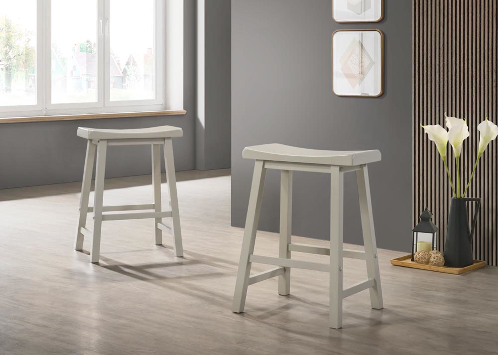 Set 17.5" of 2 Alonzo Light Gray Backless Ergonomic Counter Height Stool