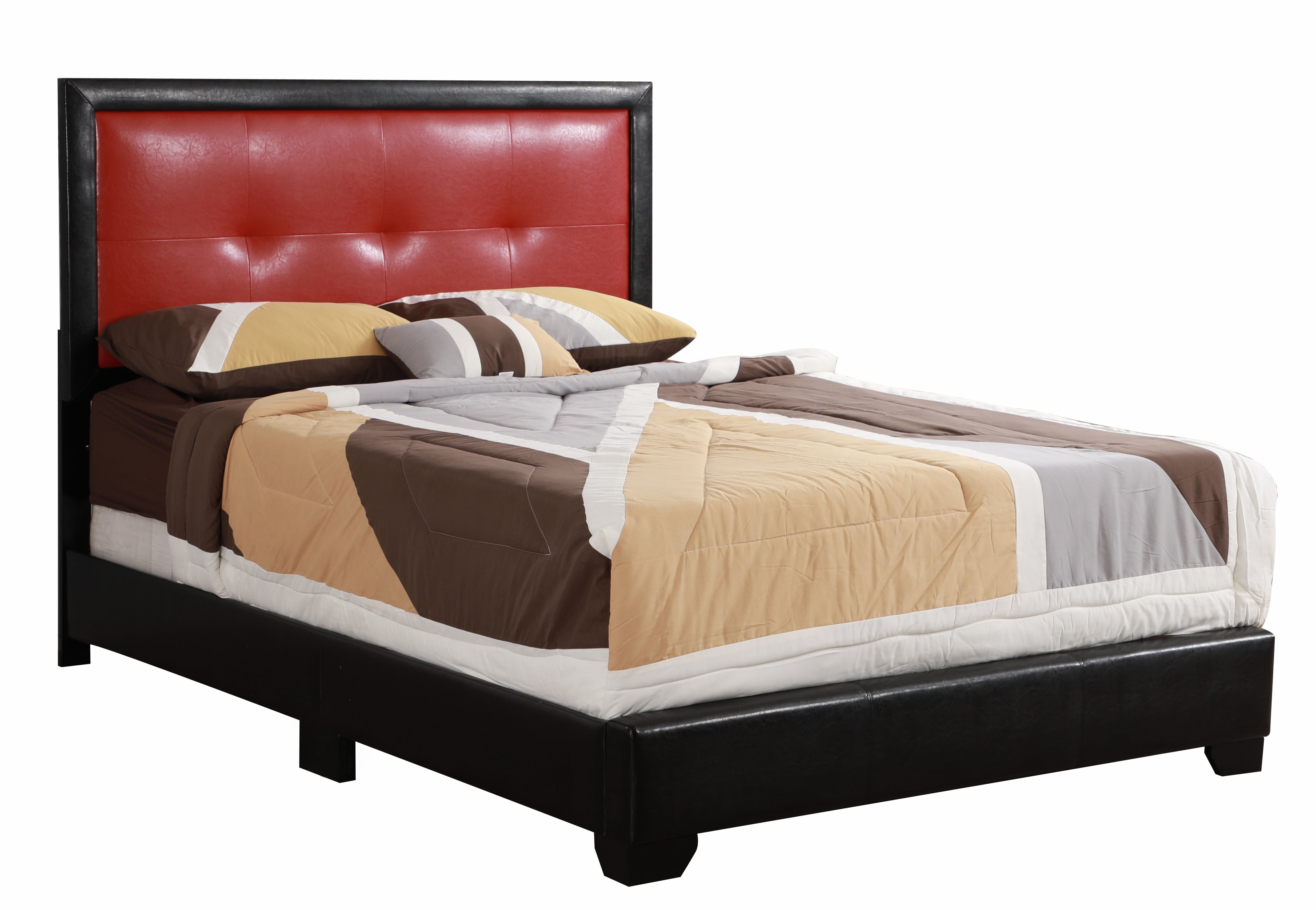 Glory Furniture Panello G2589-QB-UP Queen Bed , BLACK and RED