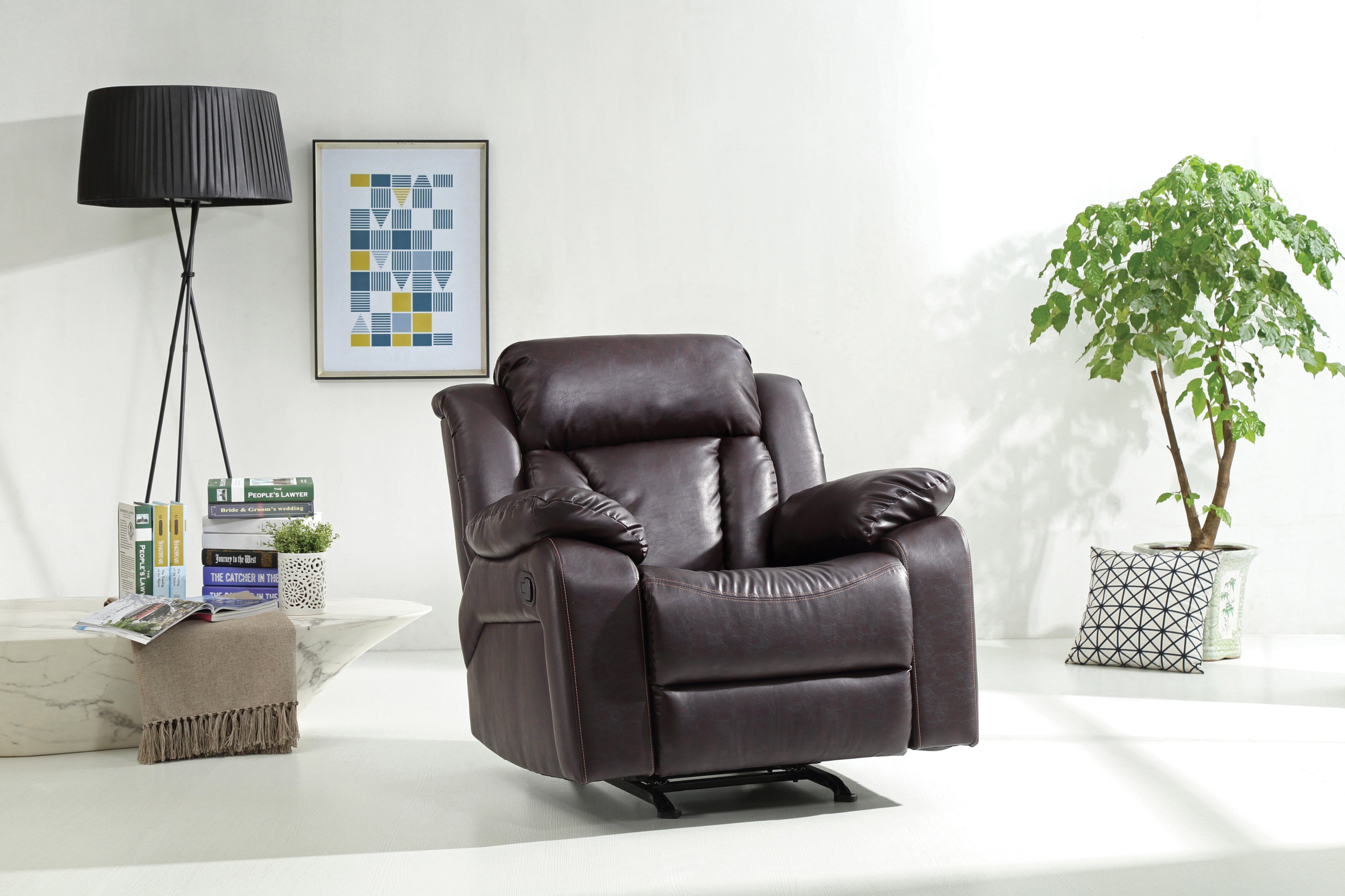 Glory Furniture Daria G686-RC Rocker Recliner , DARK BROWN