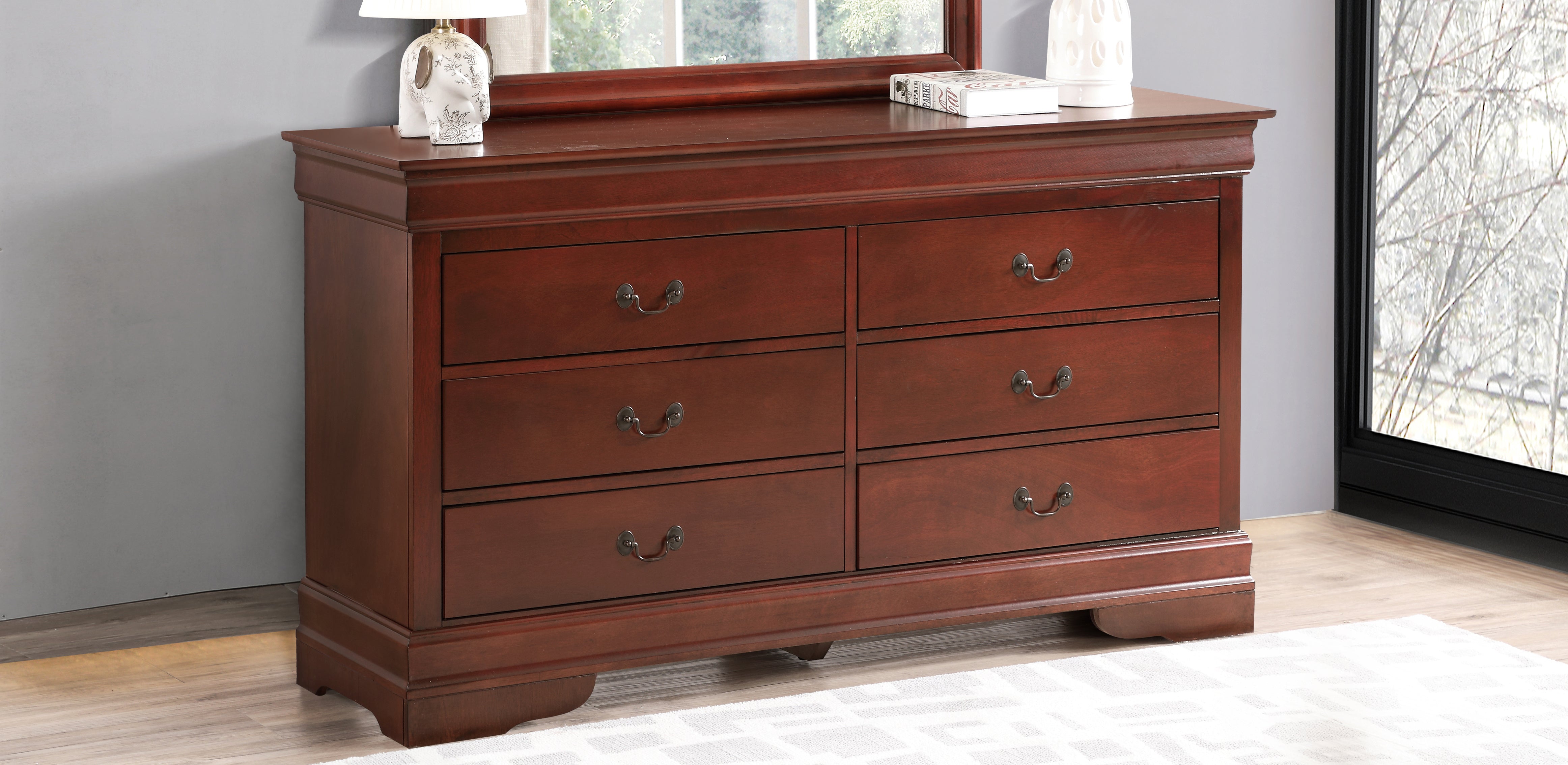 Glory Furniture Louis Phillipe G3100-D Dresser , Cherry