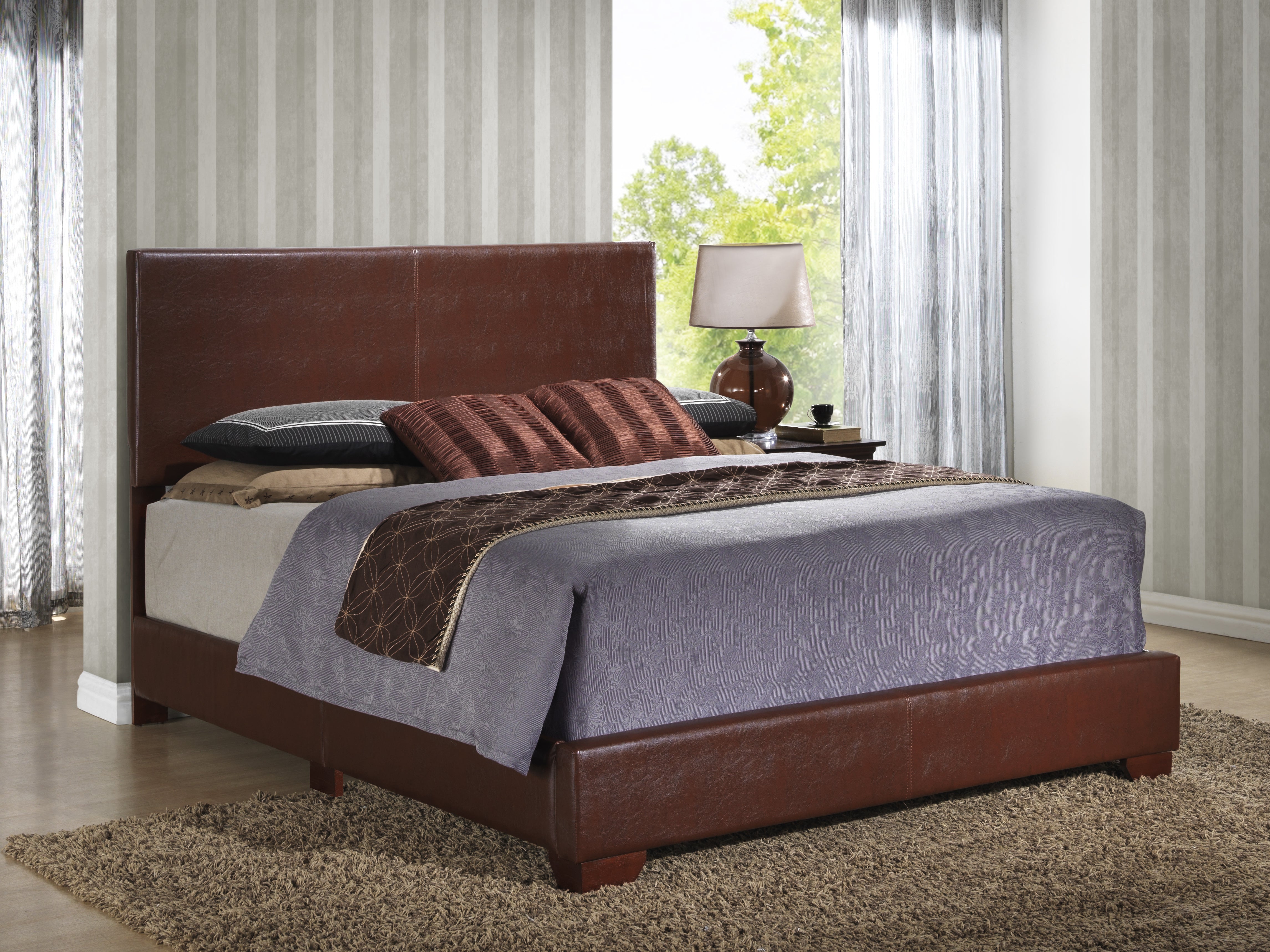 Glory Furniture Aaron G1855-QB-UP Queen Bed , LIGHT BROWN