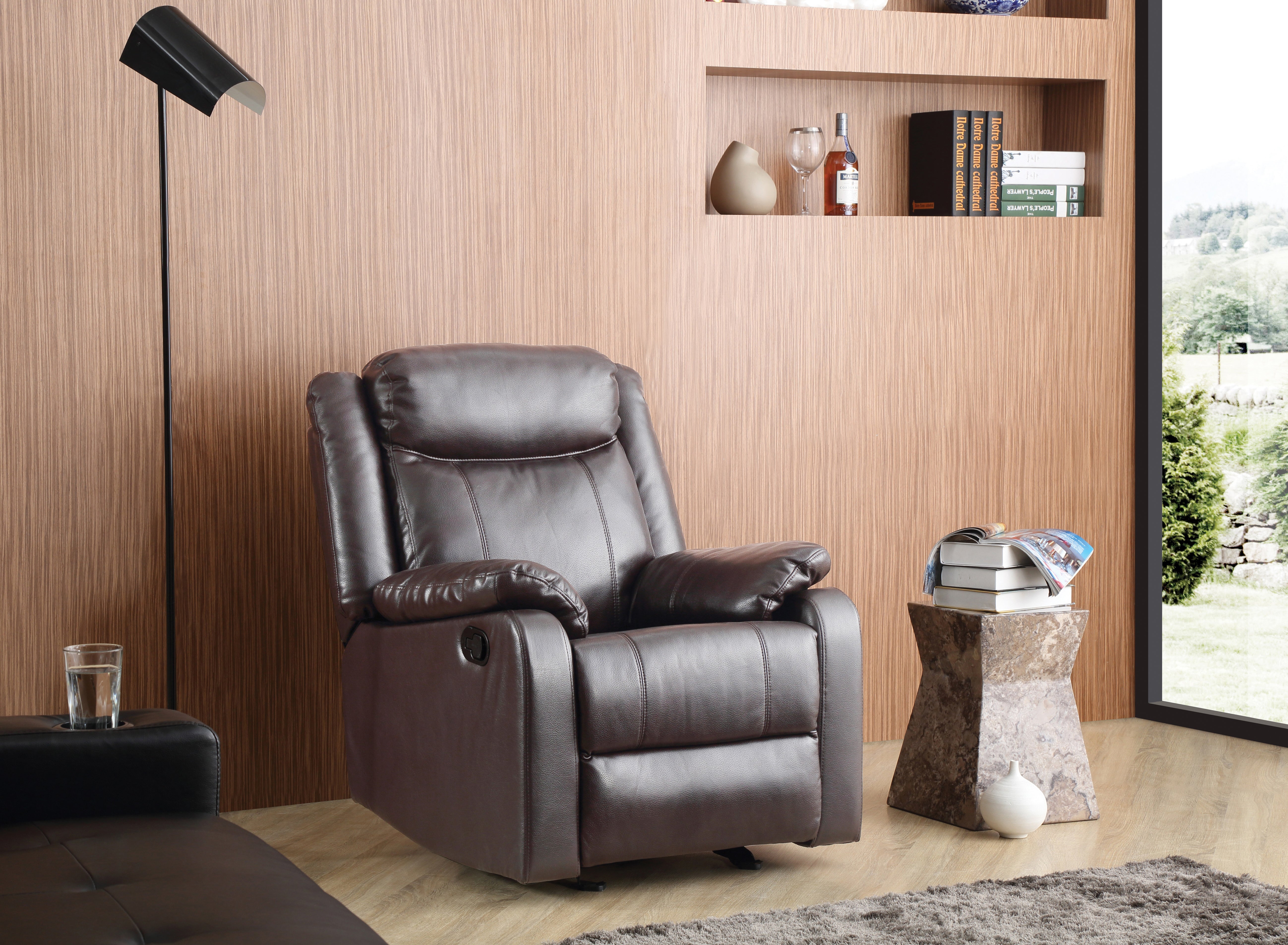 Glory Furniture Ward G760A-RC Rocker Recliner , DARK BROWN